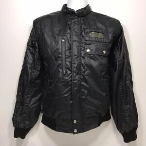 VTG Turbo S Silton Cafe Racer Jacket Mens Size M Black Windbreaker